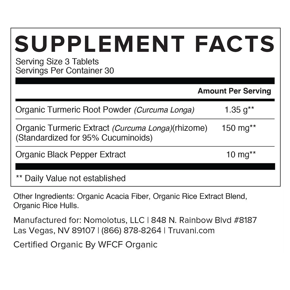 Organic Turmeric Curcumin with Black Pepper