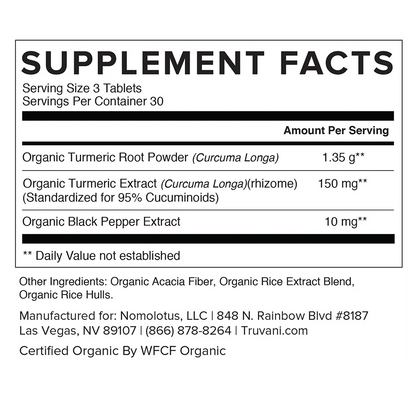 Organic Turmeric Curcumin with Black Pepper